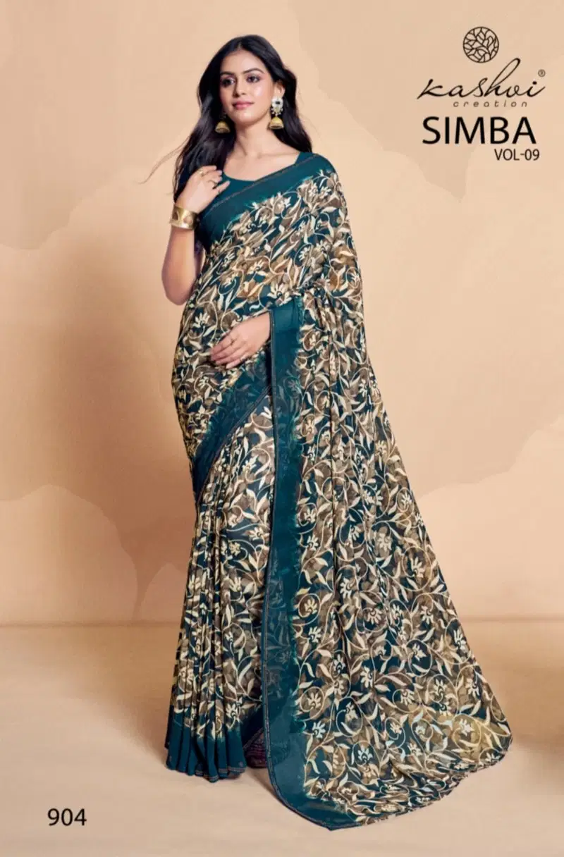 Simba Vol 9 By Kashvi Georgette Daily Wear Sarees Exporters In India